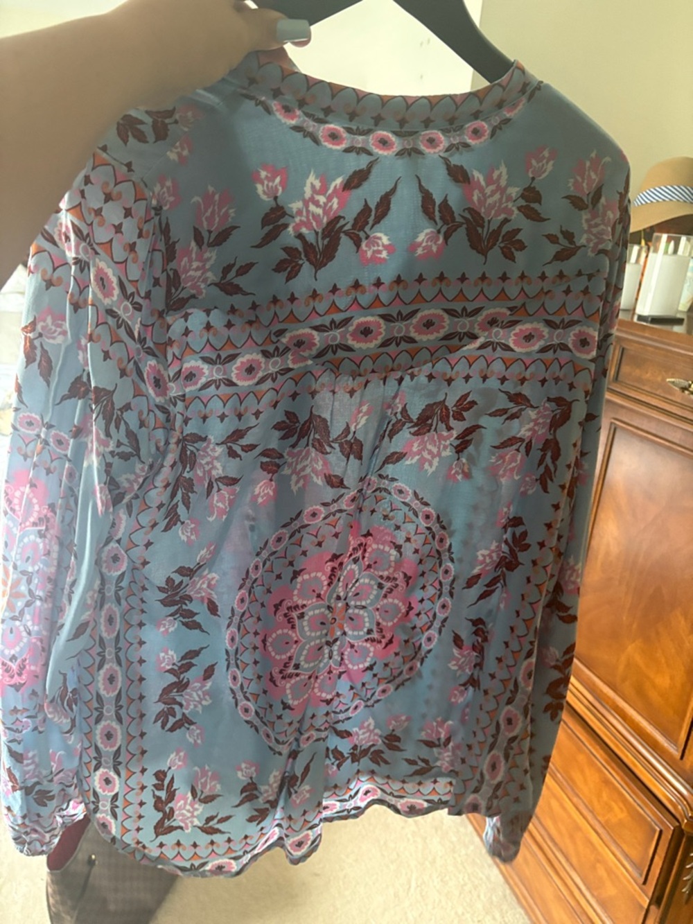 Spell Pink and Brown Embroidered Blouse - Picture 4 of 4